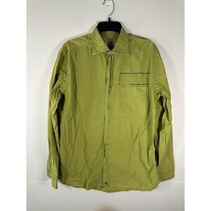 Agave Tailored Denim Smith Work Wear Shirt Mens Button Green  100% Cotton Medium